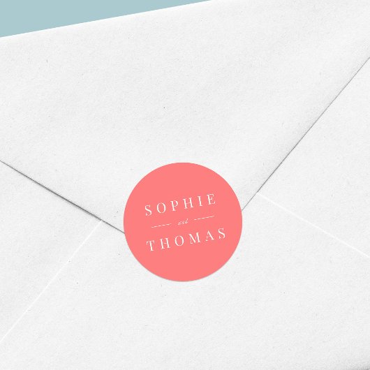 Sticker Rond Couleur modifiable Mariage classique moderne