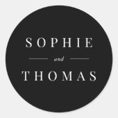 Sticker Rond Couleur modifiable Mariage classique moderne (Devant)