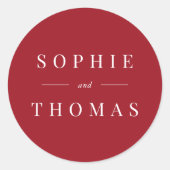 Sticker Rond Couleur modifiable Mariage classique moderne (Devant)