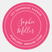 Sticker Rond Couleur modifiable Moderne Calligraphie Adresse de (Devant)