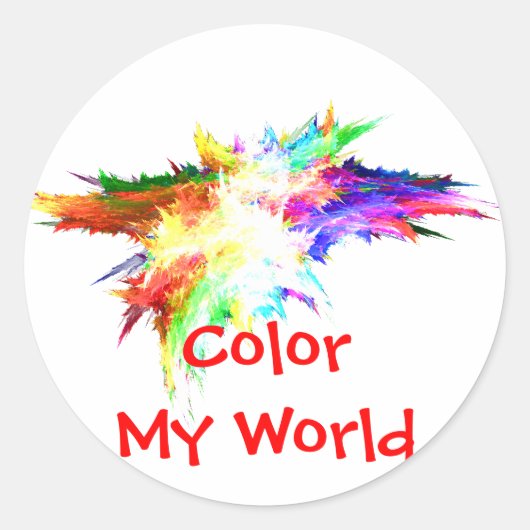 Sticker Rond Couleur Mon monde (Devant)