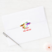 Sticker Rond Couleur Mon monde (Enveloppe)