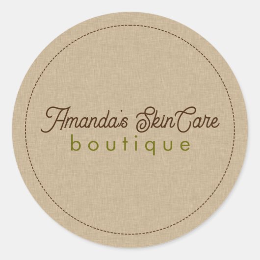 Sticker Rond Couleur naturelle texture de ligne classique (Devant)