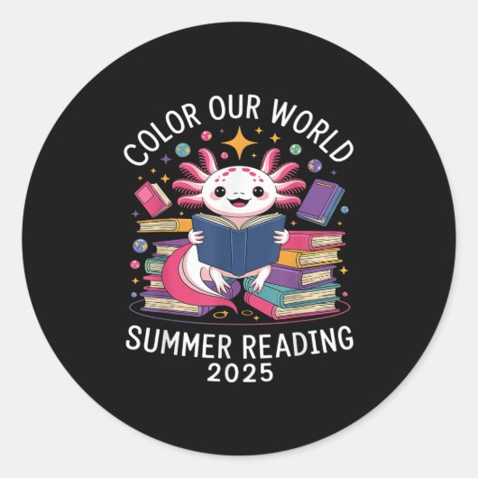Sticker Rond Couleur Notre Programme Mondial De Lecture Été 202 (Devant)