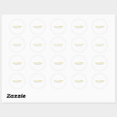 Sticker Rond Couleur or moderne mariage Élégante Plaque simple (Feuille)