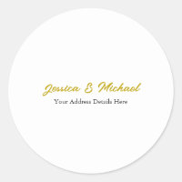 Couleur or moderne mariage Élégante Plaque simple