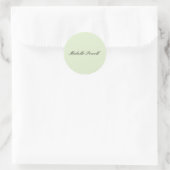 Sticker Rond Couleur Pastel Clair Moderne Script Tendance (Sac)