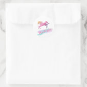 Sticker Rond Couleur Pastel Unicorn Cute (Sac)