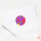 Sticker Rond Couleur Peint Violet Bleu Rouge (Enveloppe)