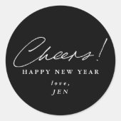 Sticker Rond Couleur Personnalisée ! Bonne année (Devant)