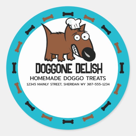 Sticker Rond Couleur personnalisée nourriture pour animaux de c (Devant)