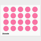 Sticker Rond Couleur rose pâle Tendance Modèle noir (Feuille)