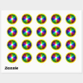 Sticker Rond Couleur Roue Arrondi Arc-en-ciel Halo hypnotique (Feuille)