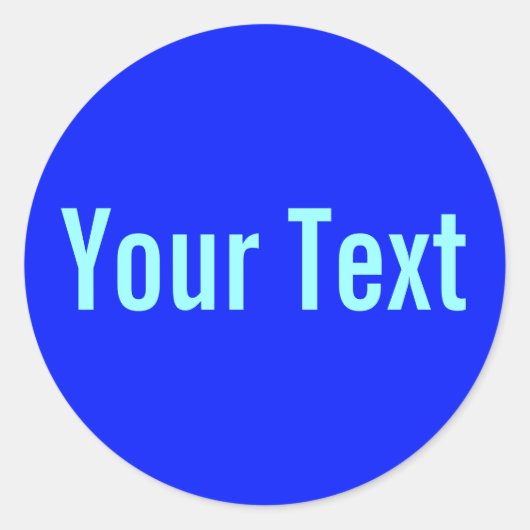 Sticker Rond COULEUR SEULEMENT | bleu royal + votre texte (Devant)