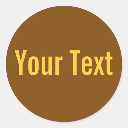 Sticker Rond COULEUR SEULEMENT | brun + texte (Devant)