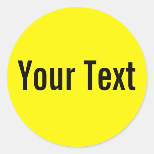 Sticker Rond COULEUR SEULEMENT | citron + votre texte (Devant)