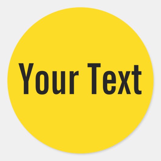 Sticker Rond COULEUR SEULEMENT | jaune + votre texte (Devant)