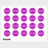 Sticker Rond COULEUR SEULEMENT | magenta + votre texte (Feuille)