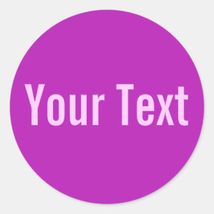 Sticker Rond COULEUR SEULEMENT   magenta + votre texte