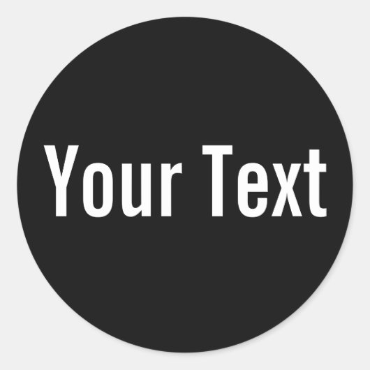 Sticker Rond COULEUR SEULEMENT | noir + texte (Devant)