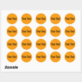 Sticker Rond COULEUR SEULEMENT | orange + votre texte (Feuille)
