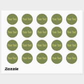 Sticker Rond COULEUR SEULEMENT | vert olive + votre texte (Feuille)