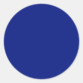 Sticker Rond Couleur solide bleu profond classique (Devant)
