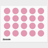 Sticker Rond Couleur solide rose charmant (Feuille)