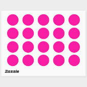 Sticker Rond Couleur solide rose néon (Feuille)