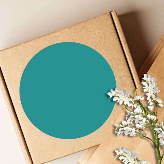 Sticker Rond Couleur solide turquoise | Classique | Élégant