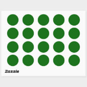 Sticker Rond Couleur solide verte de Noël (Feuille)