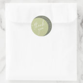 Sticker Rond Couleur Tones Mariage Merci vert ID901 (Sac)