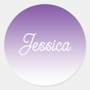 Sticker Rond Couleur violette ombrée (modifiable) et votre text