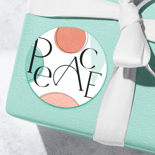 Sticker Rond Couleur Vive Paix 