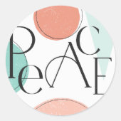 Sticker Rond Couleur Vive Paix  (Devant)