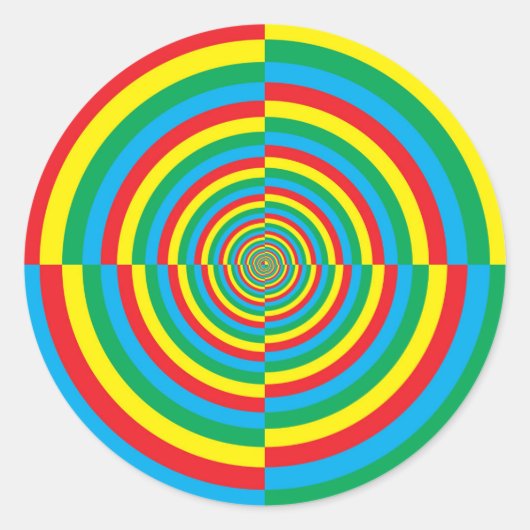 Sticker Rond couleur vortex rouge jaune vert bleu cible (Devant)