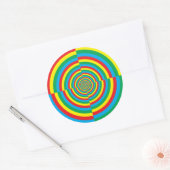 Sticker Rond couleur vortex rouge jaune vert bleu cible (Enveloppe)