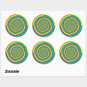 Sticker Rond couleur vortex rouge jaune vert bleu cible (Feuille)