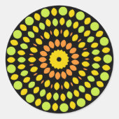 Sticker Rond Couleurs agrumes, vert, jaune, orange, (Devant)
