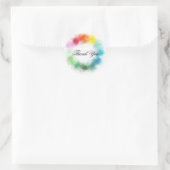 Sticker Rond Couleurs arc-en-ciel Merci couleur main (Sac)