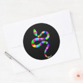 Sticker Rond Couleurs arc-en-ciel psychédéliques serpent (Enveloppe)