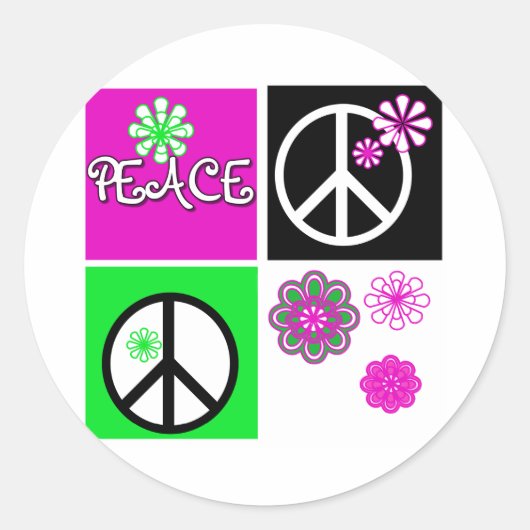 Sticker Rond Couleurs chaudes Paix (Devant)