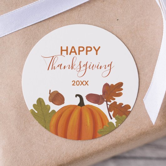 Sticker Rond Couleurs d'automne du bon thanksgiving