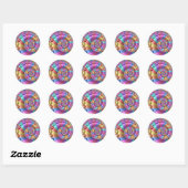 Sticker Rond Couleurs de arc-en-ciel belles abstraites d'art fr (Feuille)