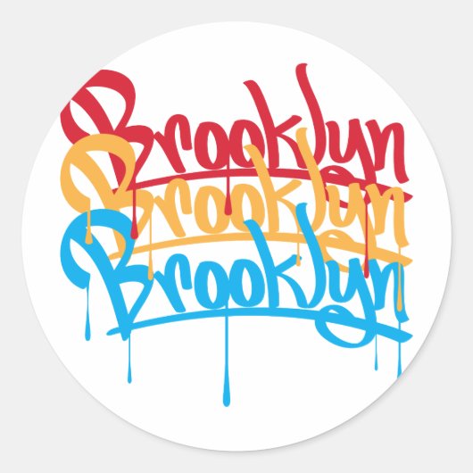 Sticker Rond Couleurs de Brooklyn (Devant)