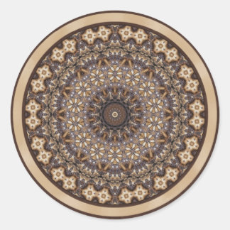 Sticker Rond Couleurs de café Mandala Abstrait