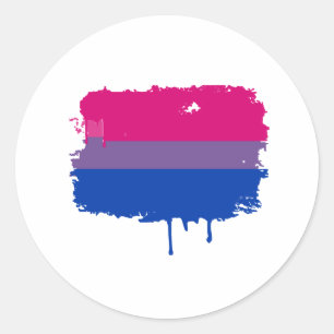 Sticker Rond Couleurs de fierté bisexuelle