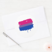 Sticker Rond Couleurs de fierté bisexuelle (Enveloppe)