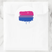 Sticker Rond Couleurs de fierté bisexuelle (Sac)