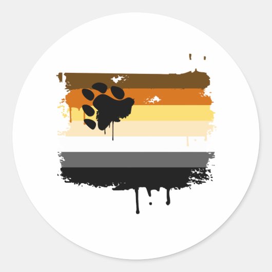Sticker Rond Couleurs de la fierté de l'ours (Devant)